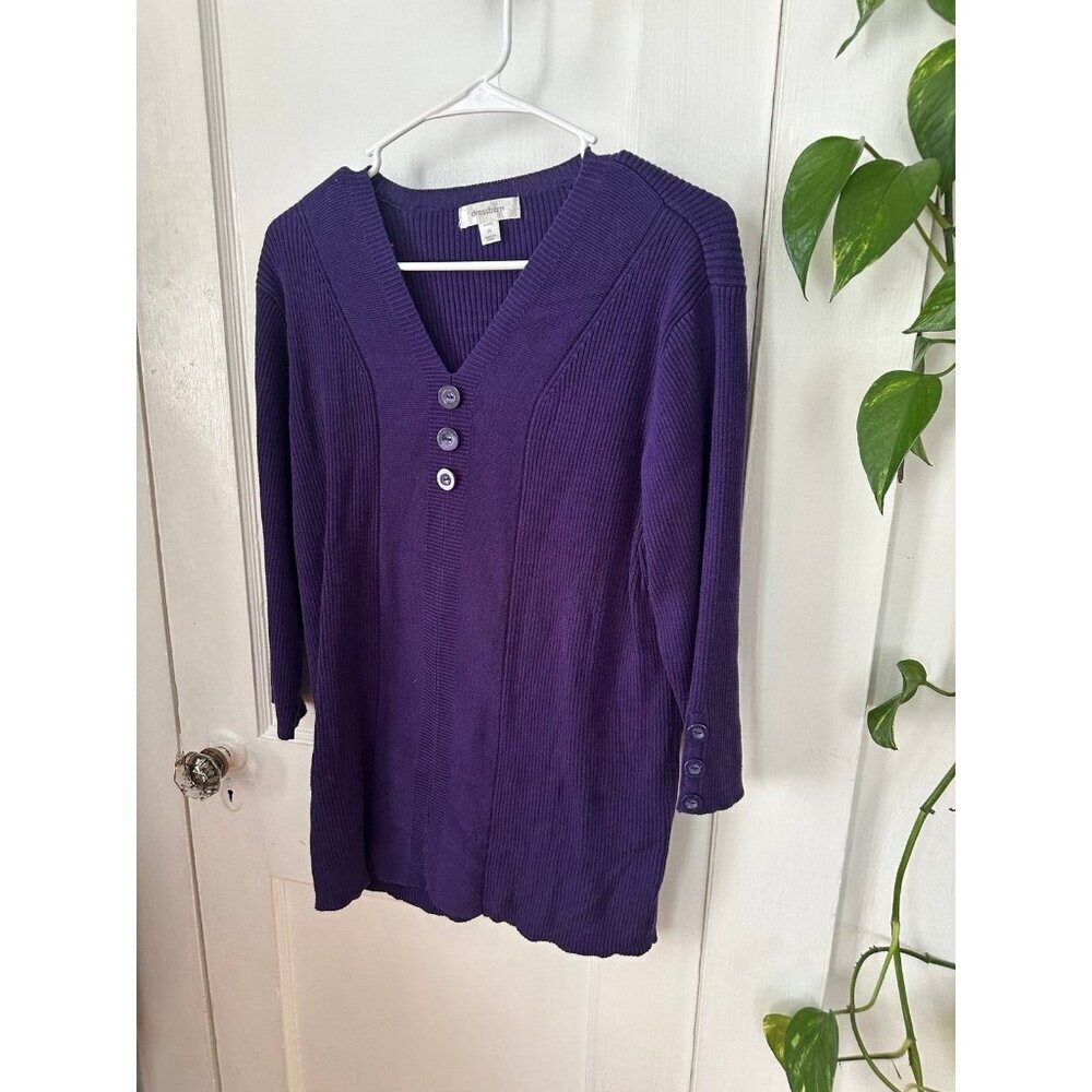 Dressbarn women’s size 2x-large purple long sleeve sweater - Picture 2 of 9